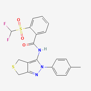 2-((difluoromethyl)sulfonyl)-N-(2-(p-tolyl)-4,6-dihydro-2H-thieno[3,4-c]pyrazol-3-yl)benzamide