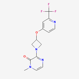 molecular formula C14H13F3N4O2 B2760963 1-Methyl-3-[3-[2-(trifluoromethyl)pyridin-4-yl]oxyazetidin-1-yl]pyrazin-2-one CAS No. 2380168-50-1