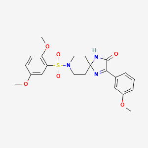 molecular formula C22H25N3O6S B2760964 8-((2,5-Dimethoxyphenyl)sulfonyl)-3-(3-methoxyphenyl)-1,4,8-triazaspiro[4.5]dec-3-en-2-one CAS No. 1358945-39-7