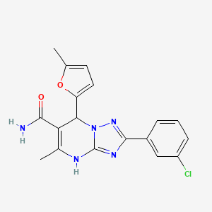 2-(3-Chlorophenyl)-5-methyl-7-(5-methylfuran-2-yl)-4,7-dihydro-[1,2,4]triazolo[1,5-a]pyrimidine-6-carboxamide