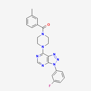 molecular formula C22H20FN7O B2760973 (4-(3-(3-氟苯基)-3H-[1,2,3]噻唑并[4,5-d]嘧啶-7-基)哌嗪-1-基)(间甲苯基)甲酮 CAS No. 920387-17-3