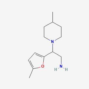 molecular formula C13H22N2O B2760976 2-(5-Methyl(2-furyl))-2-(4-methylpiperidyl)ethylamine CAS No. 954261-82-6