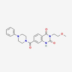 molecular formula C22H24N4O4 B2760977 3-(2-methoxyethyl)-7-(4-phenylpiperazine-1-carbonyl)quinazoline-2,4(1H,3H)-dione CAS No. 892271-36-2