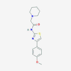 molecular formula C17H21N3O2S B276098 N-[4-(4-Methoxyphenyl)-2-thiazolyl]-2-(1-piperidinyl)acetamide 