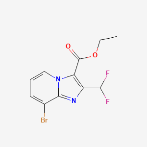 molecular formula C11H9BrF2N2O2 B2760980 Ethyl 8-bromo-2-(difluoromethyl)imidazo[1,2-a]pyridine-3-carboxylate CAS No. 2451256-43-0