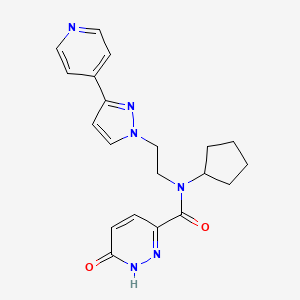N-cyclopentyl-6-oxo-N-(2-(3-(pyridin-4-yl)-1H-pyrazol-1-yl)ethyl)-1,6-dihydropyridazine-3-carboxamide