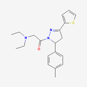 2-(diethylamino)-1-[5-(4-methylphenyl)-3-(thiophen-2-yl)-4,5-dihydro-1H-pyrazol-1-yl]ethan-1-one