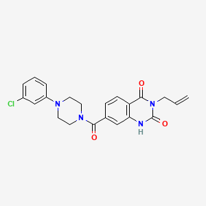 molecular formula C22H21ClN4O3 B2761007 3-allyl-7-{[4-(3-chlorophenyl)piperazin-1-yl]carbonyl}quinazoline-2,4(1H,3H)-dione CAS No. 892262-29-2