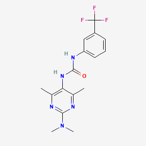 1-(2-(Dimethylamino)-4,6-dimethylpyrimidin-5-yl)-3-(3-(trifluoromethyl)phenyl)urea
