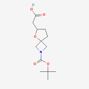 molecular formula C13H21NO5 B2761021 2-[2-[(2-甲基丙烷-2-基)氧羰基]-5-氧杂-2-氮杂螺[3.4]辛-6-基]乙酸 CAS No. 2384984-90-9