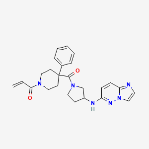 1-[4-[3-(Imidazo[1,2-b]pyridazin-6-ylamino)pyrrolidine-1-carbonyl]-4-phenylpiperidin-1-yl]prop-2-en-1-one