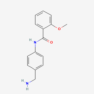 molecular formula C15H16N2O2 B2761029 N-[4-(Aminomethyl)phenyl]-2-methoxybenzamide CAS No. 926188-35-4