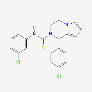 molecular formula C20H17Cl2N3S B2761068 N-(3-chlorophenyl)-1-(4-chlorophenyl)-3,4-dihydro-1H-pyrrolo[1,2-a]pyrazine-2-carbothioamide CAS No. 393823-90-0