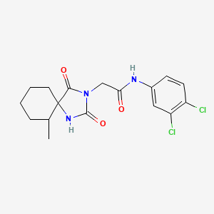 molecular formula C17H19Cl2N3O3 B2761073 N-(3,4-二氯苯基)-2-(6-甲基-2,4-二氧代-1,3-二氮杂螺[4.5]癸-3-基)乙酰胺 CAS No. 556041-73-7
