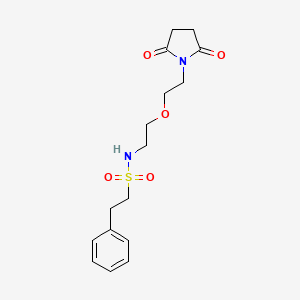 molecular formula C16H22N2O5S B2761085 N-(2-(2-(2,5-dioxopyrrolidin-1-yl)ethoxy)ethyl)-2-phenylethane-1-sulfonamide CAS No. 2210137-61-2