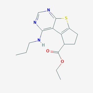 molecular formula C15H19N3O2S B276109 ethyl 4-(propylamino)-6,7-dihydro-5H-cyclopenta[4,5]thieno[2,3-d]pyrimidine-5-carboxylate 