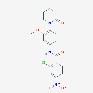 molecular formula C19H18ClN3O5 B2761094 2-chloro-N-(3-methoxy-4-(2-oxopiperidin-1-yl)phenyl)-4-nitrobenzamide CAS No. 941978-83-2