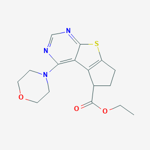 ethyl 4-(4-morpholinyl)-6,7-dihydro-5H-cyclopenta[4,5]thieno[2,3-d]pyrimidine-5-carboxylate