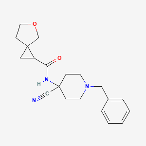 molecular formula C20H25N3O2 B2761111 N-(1-Benzyl-4-cyanopiperidin-4-yl)-5-oxaspiro[2.4]heptane-2-carboxamide CAS No. 1951484-30-2