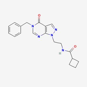 molecular formula C19H21N5O2 B2761113 N-(2-(5-苄基-4-氧代-4,5-二氢-1H-吡唑并[3,4-d]嘧啶-1-基)乙基)环丁烷甲酰胺 CAS No. 1172381-43-9