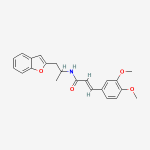 molecular formula C22H23NO4 B2761123 (E)-N-(1-(苯并呋喃-2-基)丙-2-基)-3-(3,4-二甲氧基苯基)丙烯酰胺 CAS No. 2034997-51-6