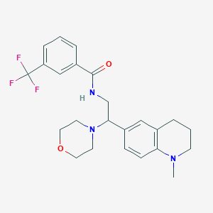 molecular formula C24H28F3N3O2 B2761129 N-(2-(1-甲基-1,2,3,4-四氢喹啉-6-基)-2-吗啉基乙基)-3-(三氟甲基)苯甲酰胺 CAS No. 921895-73-0