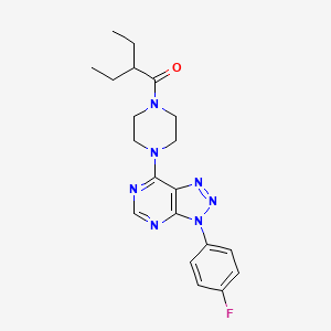 molecular formula C20H24FN7O B2761139 2-ethyl-1-(4-(3-(4-fluorophenyl)-3H-[1,2,3]triazolo[4,5-d]pyrimidin-7-yl)piperazin-1-yl)butan-1-one CAS No. 920226-26-2