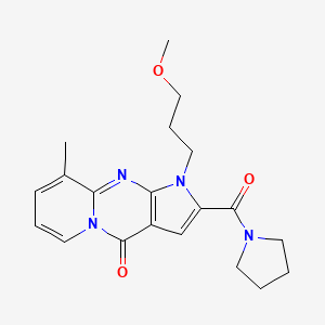 molecular formula C20H24N4O3 B2761154 3-(1-(3-甲氧基丙基)-9-甲基-2-(吡咯啉-1-羧酰)吡啶并[1,2-a]吡咯[2,3-d]嘧啶-4(1H)-酮 CAS No. 902043-71-4