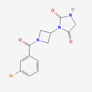 molecular formula C13H12BrN3O3 B2761155 3-(1-(3-Bromobenzoyl)azetidin-3-yl)imidazolidine-2,4-dione CAS No. 2034387-15-8