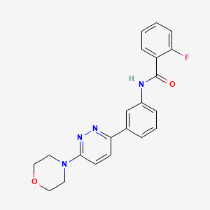 molecular formula C21H19FN4O2 B2761169 2-氟-N-(3-(6-吗啉基吡啶-3-基)苯基)苯甲酰胺 CAS No. 899953-19-6