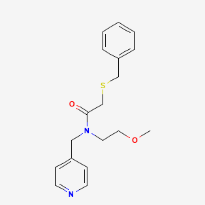 molecular formula C18H22N2O2S B2761187 2-(benzylthio)-N-(2-methoxyethyl)-N-(pyridin-4-ylmethyl)acetamide CAS No. 1286699-17-9