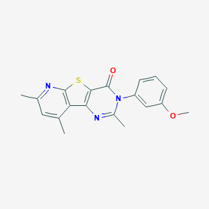 molecular formula C19H17N3O2S B276119 3-(3-methoxyphenyl)-2,7,9-trimethylpyrido[3',2':4,5]thieno[3,2-d]pyrimidin-4(3H)-one 