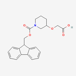 molecular formula C22H23NO5 B2761190 2-[1-(9H-Fluoren-9-ylmethoxycarbonyl)piperidin-3-yl]oxyacetic acid CAS No. 2137692-21-6