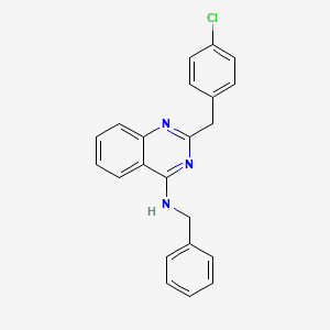 molecular formula C22H18ClN3 B2761192 N-苄基-2-[(4-氯苯基)甲基]喹唑啉-4-胺 CAS No. 303149-81-7