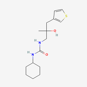 molecular formula C15H24N2O2S B2761208 1-环己基-3-{2-羟基-2-[(噻吩-3-基)甲基]丙基}脲 CAS No. 2097914-86-6