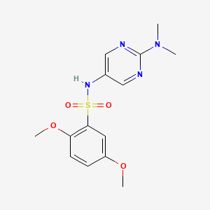 molecular formula C14H18N4O4S B2761216 N-(2-(二甲胺)嘧啶-5-基)-2,5-二甲氧基苯磺酰胺 CAS No. 1396806-98-6