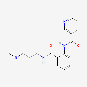 molecular formula C18H22N4O2 B2761217 N-(2-{[3-(二甲胺)丙基]氨基甲酰}苯基)嘧啶-3-甲酰胺 CAS No. 947822-99-3