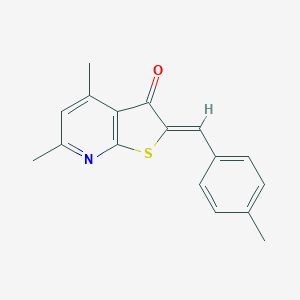 molecular formula C17H15NOS B276122 4,6-dimethyl-2-(4-methylbenzylidene)thieno[2,3-b]pyridin-3(2H)-one 