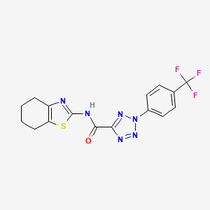 molecular formula C16H13F3N6OS B2761222 N-(4,5,6,7-四氢苯并[d]噻唑-2-基)-2-(4-(三氟甲基)苯基)-2H-四唑-5-甲酰胺 CAS No. 1396759-01-5