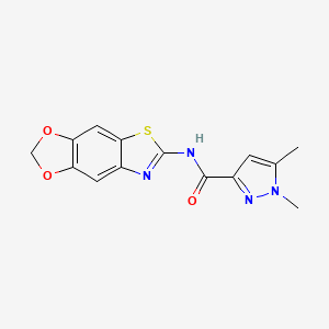 B2761228 N-([1,3]dioxolo[4',5':4,5]benzo[1,2-d]thiazol-6-yl)-1,5-dimethyl-1H-pyrazole-3-carboxamide CAS No. 1013795-12-4