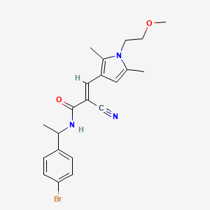 B2761234 (E)-N-[1-(4-Bromophenyl)ethyl]-2-cyano-3-[1-(2-methoxyethyl)-2,5-dimethylpyrrol-3-yl]prop-2-enamide CAS No. 1030732-97-8