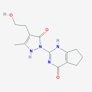 2-[4-(2-hydroxyethyl)-5-methyl-3-oxo-1H-pyrazol-2-yl]-1,5,6,7-tetrahydrocyclopenta[d]pyrimidin-4-one