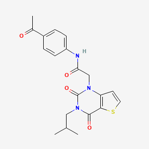 molecular formula C20H21N3O4S B2761241 N-(4-acetylphenyl)-2-[3-(2-methylpropyl)-2,4-dioxo-3,4-dihydrothieno[3,2-d]pyrimidin-1(2H)-yl]acetamide CAS No. 1260905-13-2