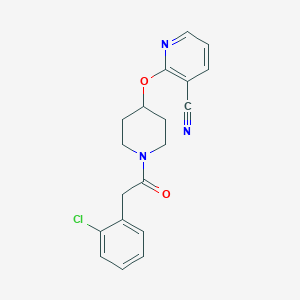 molecular formula C19H18ClN3O2 B2761252 2-((1-(2-(2-Chlorophenyl)acetyl)piperidin-4-yl)oxy)nicotinonitrile CAS No. 1797062-59-9