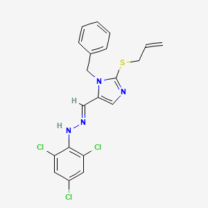 2-(allylsulfanyl)-1-benzyl-1H-imidazole-5-carbaldehyde N-(2,4,6-trichlorophenyl)hydrazone