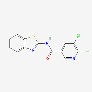 molecular formula C13H7Cl2N3OS B2761264 N-(1,3-苯并噻唑-2-基)-5,6-二氯吡啶-3-甲酰胺 CAS No. 930077-00-2