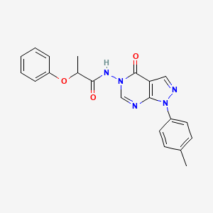 B2761285 N-(4-oxo-1-(p-tolyl)-1H-pyrazolo[3,4-d]pyrimidin-5(4H)-yl)-2-phenoxypropanamide CAS No. 900008-14-2