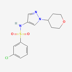 B2761291 3-chloro-N-(1-(tetrahydro-2H-pyran-4-yl)-1H-pyrazol-4-yl)benzenesulfonamide CAS No. 1797867-56-1