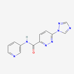 molecular formula C12H9N7O B2761305 N-(pyridin-3-yl)-6-(1H-1,2,4-triazol-1-yl)pyridazine-3-carboxamide CAS No. 1448050-56-3
