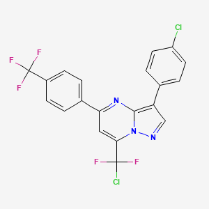 molecular formula C20H10Cl2F5N3 B2761306 7-[(二氟氯)甲基]-3-(4-氯苯基)-5-[4-(三氟甲基)苯基]吡唑并[1,5-a]嘧啶 CAS No. 439097-30-0